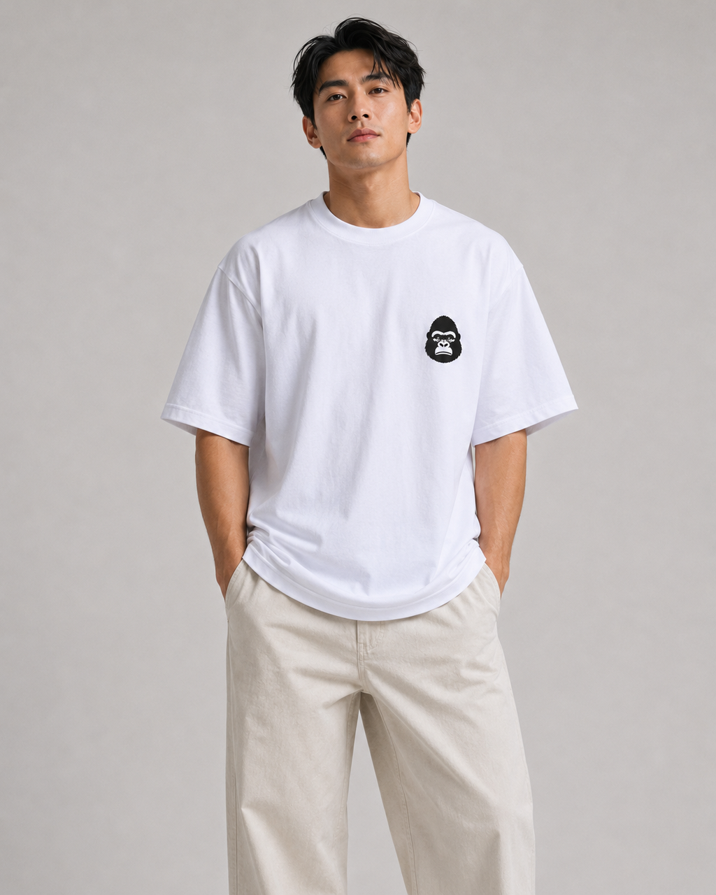 Harambe Kaiju tee, black, front